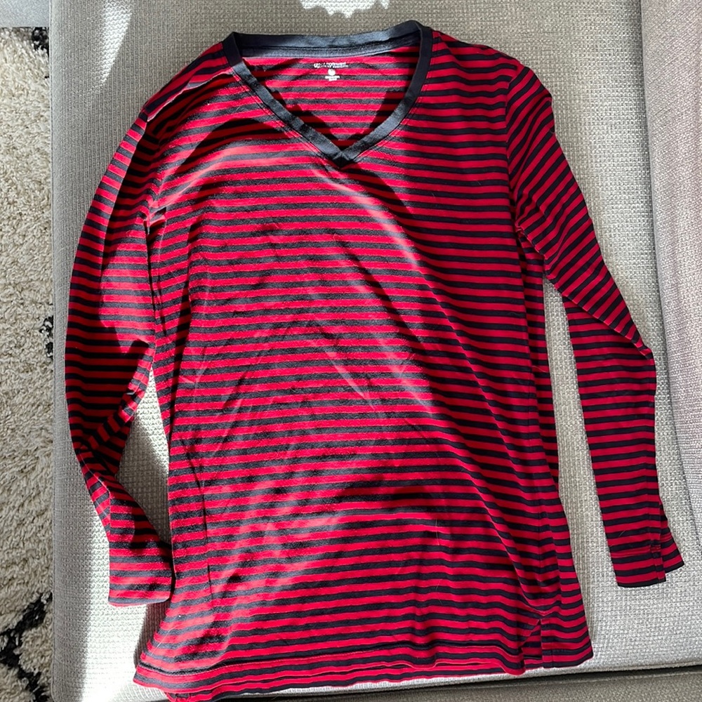 Great Northwest red and navy striped long sleeve
